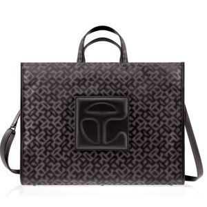 Large Telfar Jacquard Shopper - Black Monogram